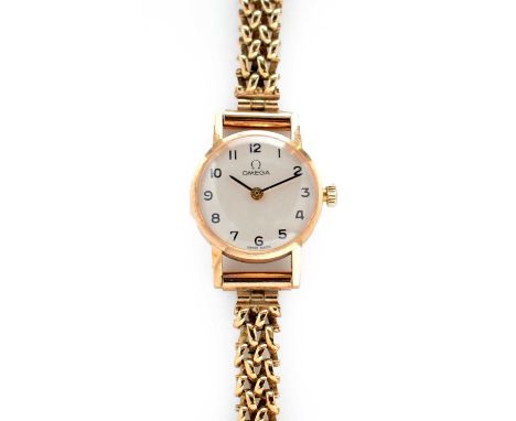 Omega: a 9ct yellow gold cased cocktail watch, the arabic dial fitted a 625 cal manual wind movement, no. 420223, in a 9ct ye