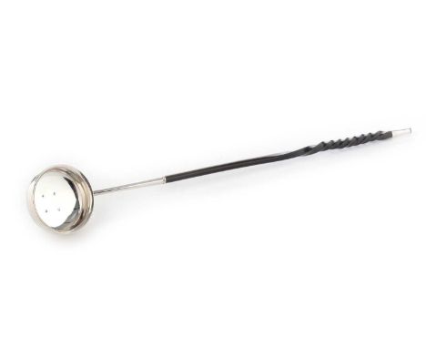 A George III Scottish baleen-handled silver toddy ladle, Glasgow, 1827, 43cms.