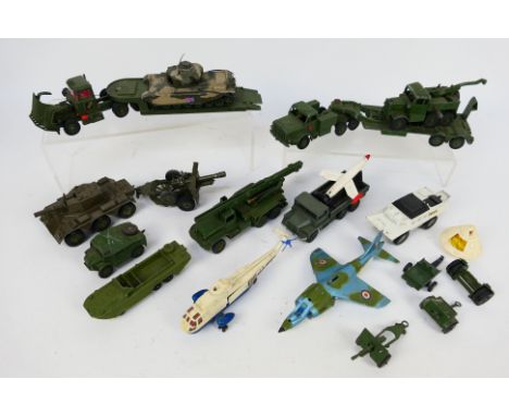 Dinky - Corgi -  Solido - A group of Military vehicles including Field Artillery Tractor # 688, Mack tank transporter # GS10,