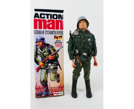 Palitoy - Action Man - A boxed Palitoy blonde flock head Action Man German Stormtrooper figure. The figure with hard hands, i