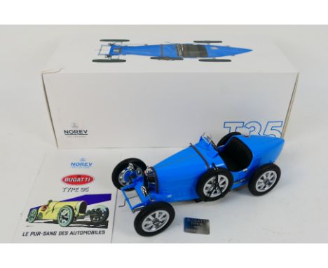 Norev - A limited edition boxed 1:12 die-cast 1925 Bugatti Type 35 in blue livery - Model comes within polystyrene box which 
