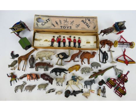 Britains - Charbens - Johillco - Crescent - A collection of animals and figures including Calamity Jane, giraffe, ostrich, ll