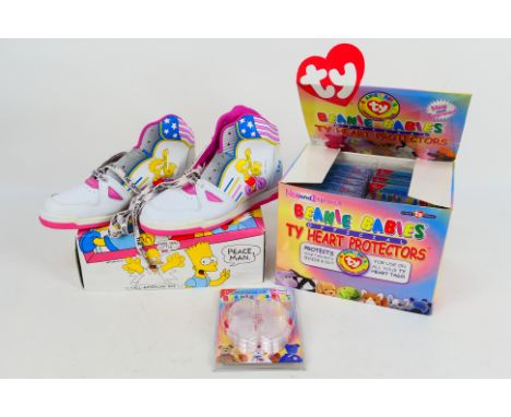 Ty Beanies - The Simpsons - A shop trade box of Ty Beanie Heart Tag Protectors containing 12 x unopened packs of 10 which app