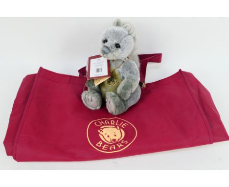 Charlie Bears - A Charlie Bears soft toy squirrel #CB165119 'Dray', designed by Charlie Bears Am with jointed limbs, grey plu