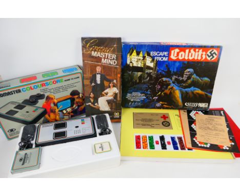 Parker - Invicta - Videomaster - 3 x boxed vintage games, Escape From Colditz, Mastermind and a Videomaster Colourscore TV ga