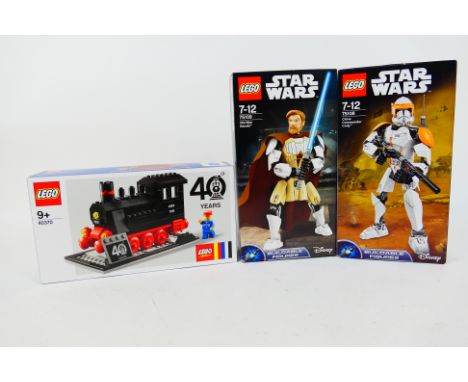 Lego - Star Wars - 3 x factory sealed Lego sets, Obi-Wan Kenobi # 75109, Clone Commander Cody # 75108 and a 40th Anniversary 