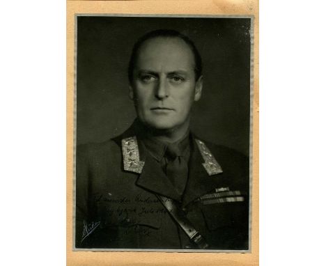 OLAV V: (1903-1991) King of Norway 1957-91. Vintage signed and inscribed 8 x 11 photograph of the Crown Prince in a formal he