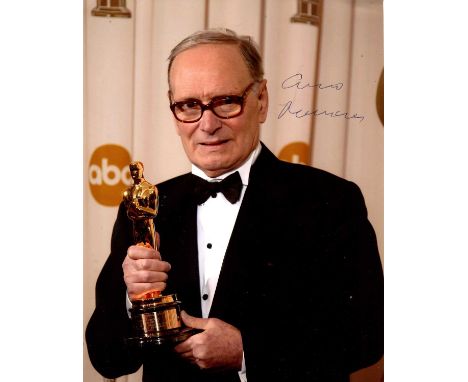 MORRICONE ENNIO: (1928-2020) Italian composer of film scores, Academy Award winner. Signed colour 8 x 10 photograph of Morric