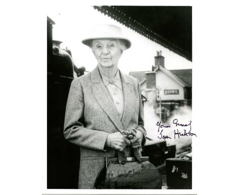 HICKSON JOAN: (1906-1998) English actress. Signed 8 x 10 photograph of Hickson standing outdoors in a three-quarter length po