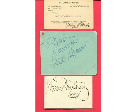 CINEMA: Selection of signed pieces, cards, album pages, small Ds.S. (2) etc., by various film actors and actresses including 