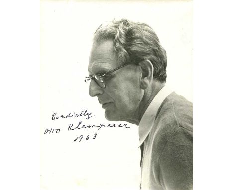 KLEMPERER OTTO: (1885-1973) German conductor and composer. A fine vintage signed 8 x 10 photograph of Klemperer in a profile 