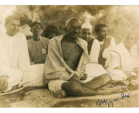 GANDHI MAHATMA: (1869-1948) Indian political and spiritual leader during the Indian independence movement. A fine, rare vinta