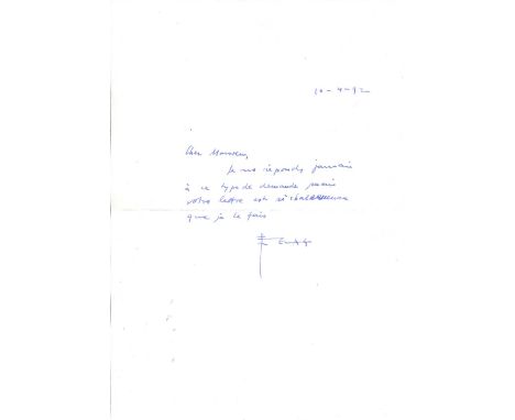 XENAKIS IANNIS: (1922-2001) Romanian-born Greek-French avant-garde composer. A.L.S., I Xenakis, one page, 4to, n.p., 10th Apr