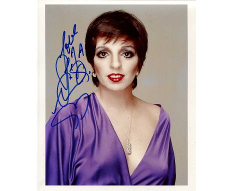 MINNELLI LIZA: (1946- ) American actress, singer and dancer, Academy Award winner. Signed colour 8 x 10 photograph of Minnell