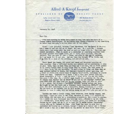 GOTTLIEB ROBERT: (1931-2023) American editor and writer. An interesting, small correspondence collection of eight T.Ls.S., Bo