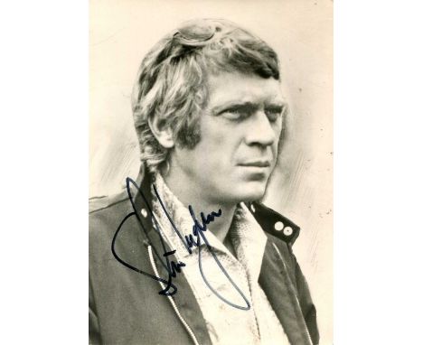 MCQUEEN STEVE: (1930-1980) American actor. A good signed 4 x 6 photograph of McQueen in a head and shoulders pose. Photograph