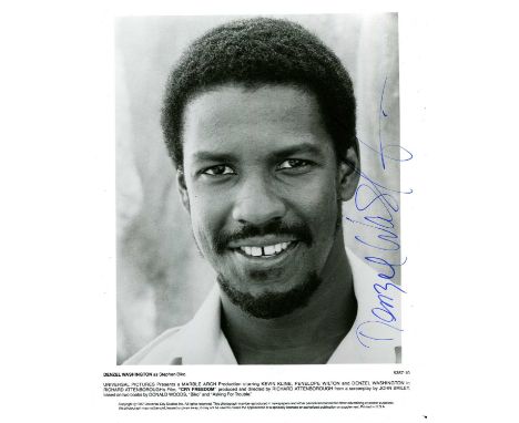 WASHINGTON DENZEL: (1954- ) American actor, Academy Award winner for Best Supporting Actor in 1989 for his role as Private Si