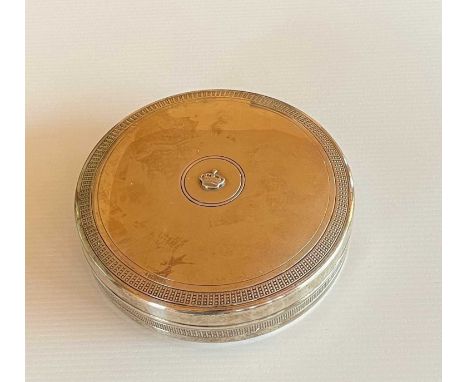 [EGYPTIAN ROYALTY]: A mid-20th century circular silver trinket box, apparently commissioned by a member of the Egyptian royal