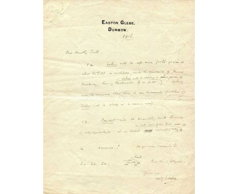 WELLS H.G.: (1866-1946) English writer, remembered for his science fiction novels. A good A.L.S., H. G. Wells, one page, smal