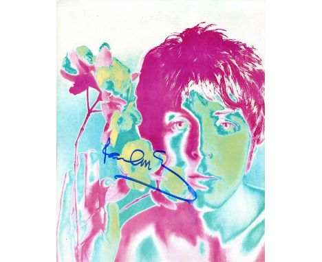 MCCARTNEY PAUL: (1942- ) English singer, songwriter and musician, a member of the Beatles. An excellent signed colour 8 x 10 