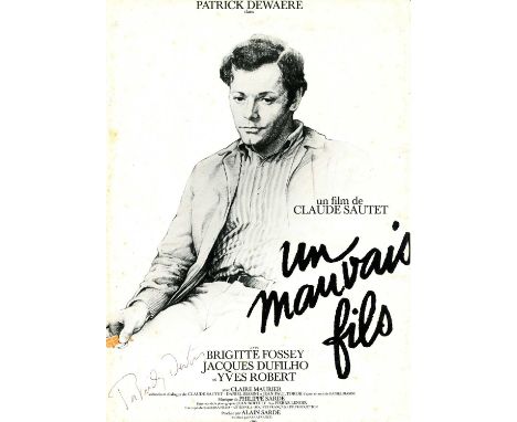 DEWAERE PATRICK: (1947-1982) French actor. The printed 4to front cover (only) of the campaign brochure issued for Claude Saut