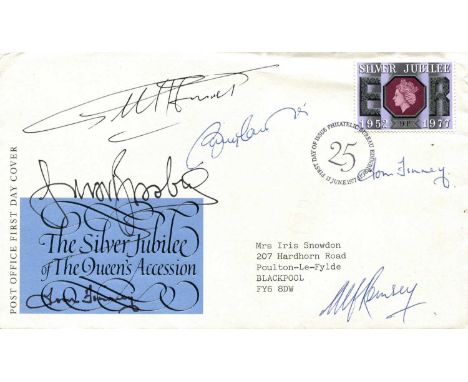 ENGLAND FOOTBALL: A multiple signed First Day Cover by various England footballers and managers who represented the England n