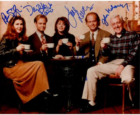 FRASIER: Signed colour 10 x 8 photograph by all five main cast members of the American television sitcom Frasier (1993-2004) 