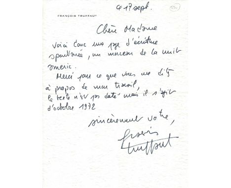 TRUFFAUT FRANÇOIS: (1932-1984) French film Director. One of the main figures of the French New Wave and an icon of the French