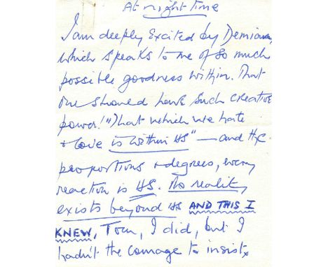 BAILEY PAUL: (1937- ) British novelist. Small correspondence collection of three A.Ls.S. and two T.Ls.S., Paul, thirteen page