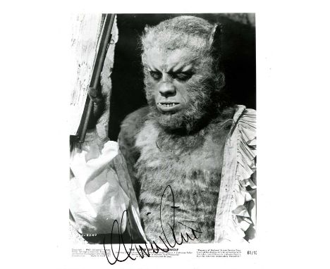REED OLIVER: (1938-1999) English actor. Signed 8 x 10 photograph of Reed in a half-length pose in costume as the werewolf Leo