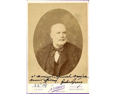 GREVY JULES: (1807-1891) French politician who served as President of France 1879-87. A good vintage signed and iscribed sepi