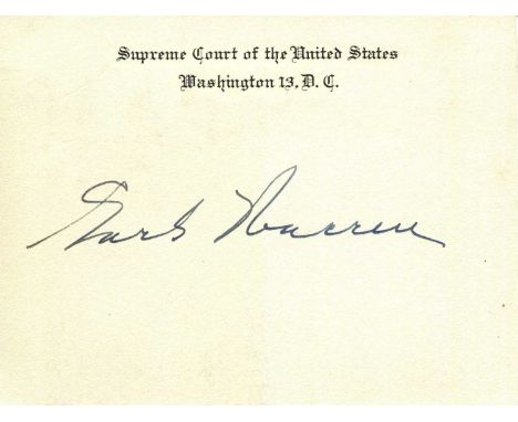 AMERICANA: Small selection of signed items by various famous Americans comprising Earl Warren (1891-1974) American lawyer who