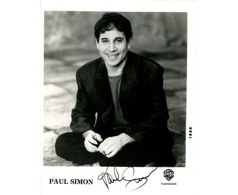 SIMON &amp; GARFUNKEL: Paul Simon (1941- ) American singer and songwriter. Signed 8 x 10 photograph by Simon, the 1986 Warner