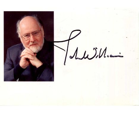 WILLIAMS JOHN: (1932- ) American composer of film scores, Academy Award winner. Signed colour 7 x 5 photograph, the inset por