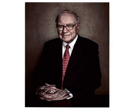 BUFFETT WARREN: (1930- ) American business magnate, investor and philanthropist. Signed colour 8 x 10 photograph, the image s