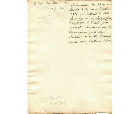 ROUSSEAU JEAN-JACQUES: (1712-1778) French Writer and Philosopher. A very fine and interesting autograph manuscript, one page,