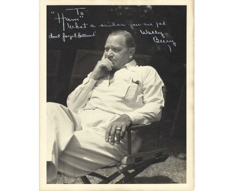 BEERY WALLACE: (1885-1949) American actor, Academy Award winner for Best Actor in 1931/32 for his role as Andy ‘Champ’ Purcel
