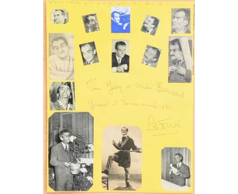 DE FUNES LOUIS: (1914-1983) French actor and comedian. An unusual set of eight folio pages (two bifolium) neatly removed from