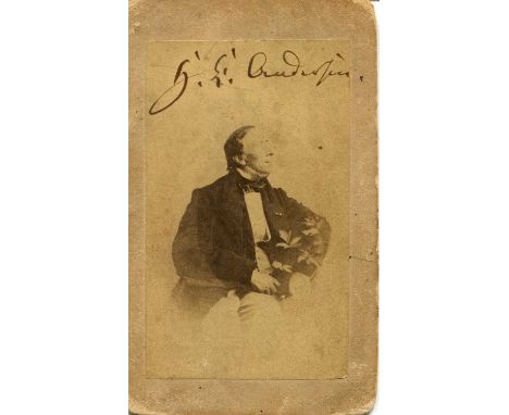 ANDERSEN HANS CHRISTIAN: (1805-1875) Danish author who is best remembered for his literary fairy tales. Vintage signed sepia 