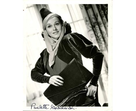 GODDARD PAULETTE: (1910-1990) American actress. Signed 8 x 10 photograph, the original vintage publicity portrait depicting G