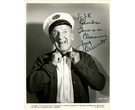 DURANTE JIMMY: (1893-1980) American comedy actor, singer and pianist. A good vintage signed and inscribed 8 x 10 photograph o