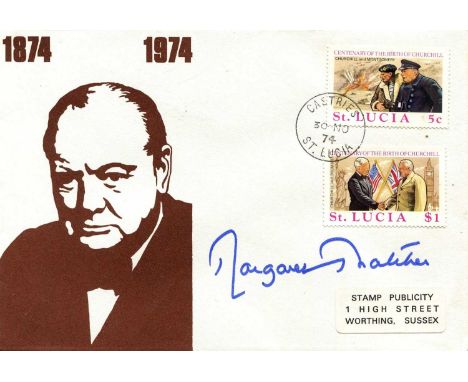 THATCHER MARGARET: (1925-2013) British Prime Minister 1979-90. Two different signed commemorative covers by Thatcher, one iss