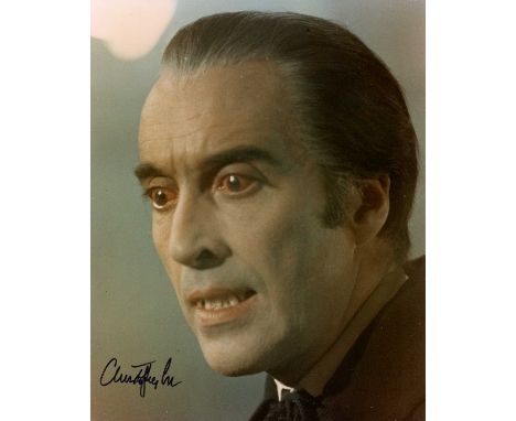 LEE CHRISTOPHER: (1922-2015) English actor who portrayed Count Dracula in seven Hammer Horror films. Signed colour 8 x 10 pho