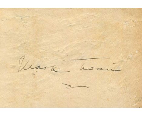 TWAIN MARK: (1835-1910) Samuel Langhorne Clemens. American writer and humourist. Vintage fountain pen ink signature (‘Mark Tw