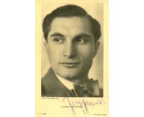 SCHMIDT JOSEPH: (1904-1942) Austro-Hungarian tenor. A scarce vintage signed sepia postcard photograph of the tenor in a close