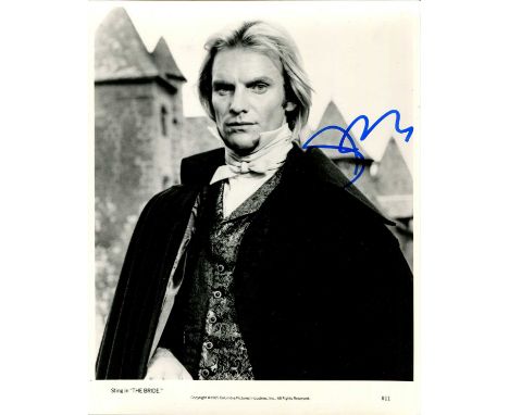 STING: (1951- ) English musician and actor, lead singer and bassist of the new wave rock band the Police. Signed 8 x 10 photo