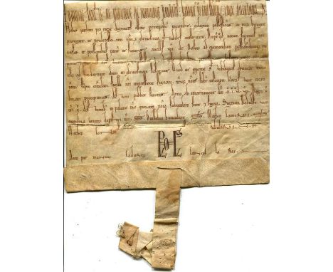 LOUIS VII: (1120-1180) Louis the Younger. King of the Franks 1137-80. A fine D.S., within his monogram (a bold and attractive