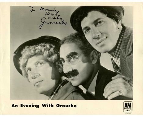 MARX GROUCHO: (1890-1977) American film comedian, one of the Marx Brothers, and the recipient of an Honorary Academy Award. S