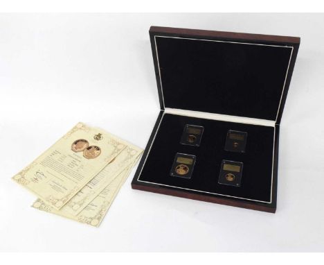 Gibraltar, Elizabeth II, proof set, 2017, comprising gold double sovereign, sovereign, half sovereign and quarter sovereign, 