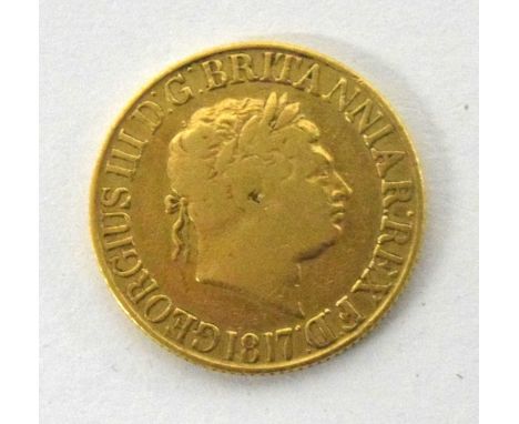 George III 1817 gold sovereign in very fine condition